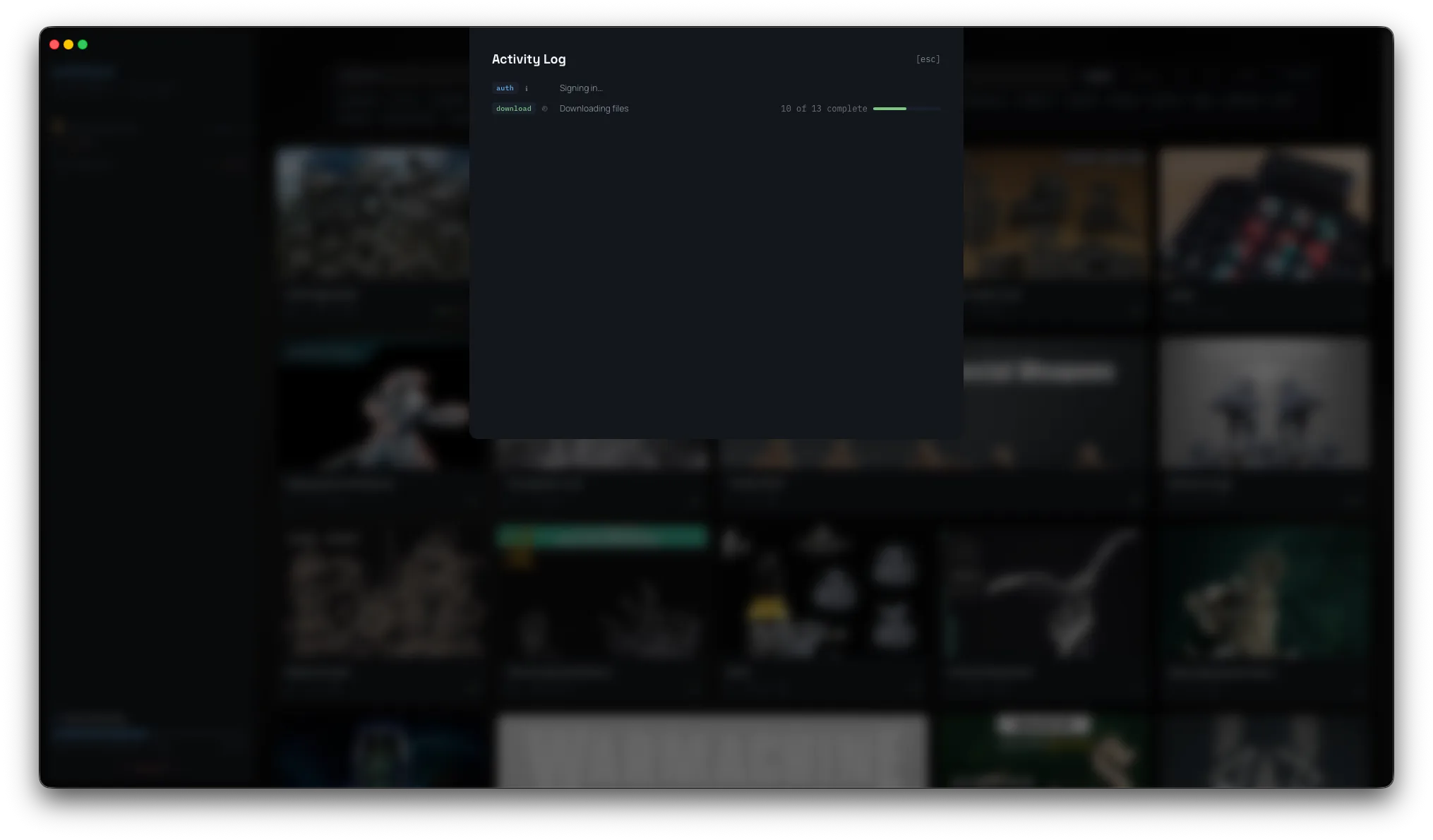 Archivum fully synced library status view