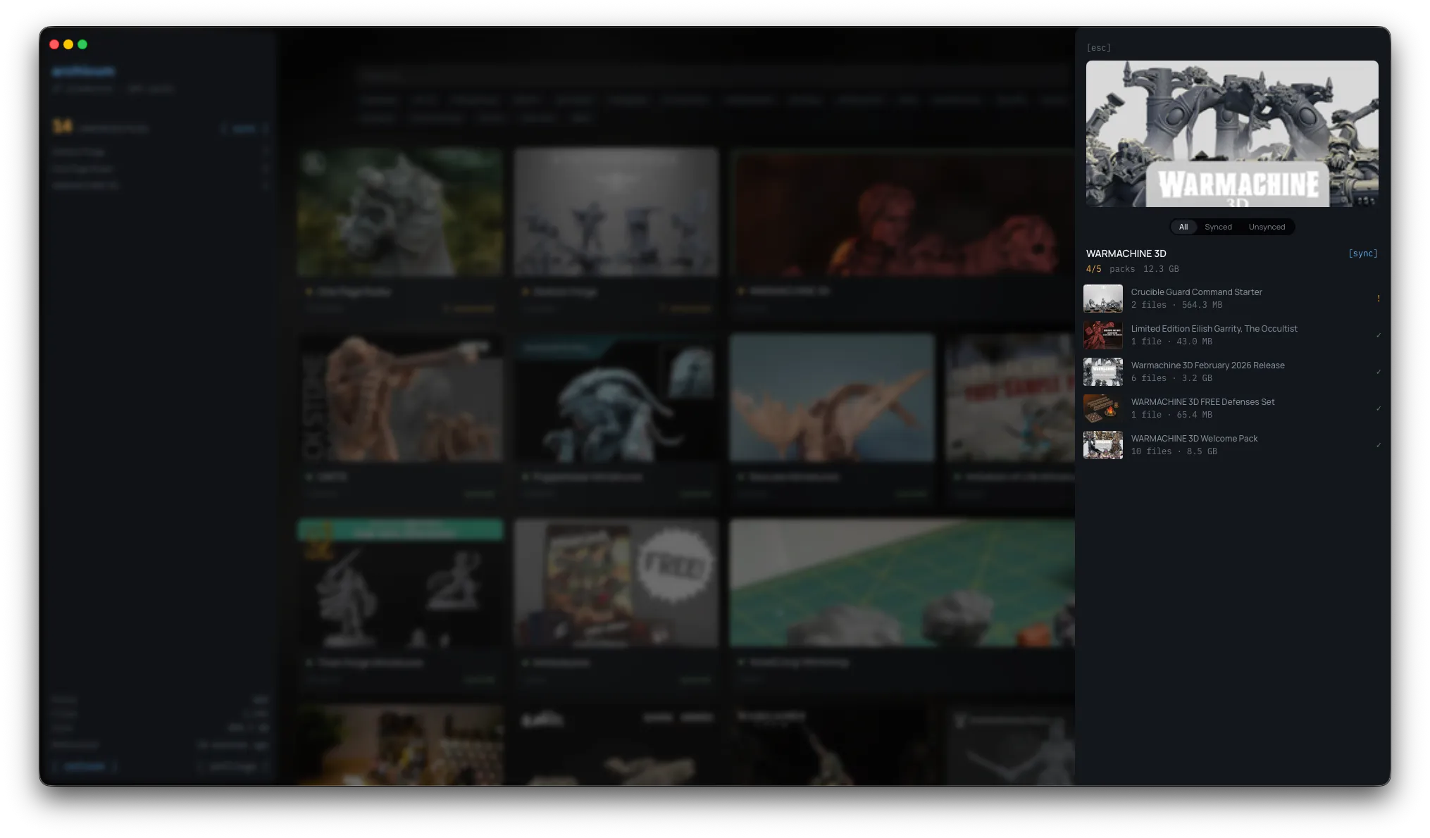 Archivum creator panel showing progress across multiple packs